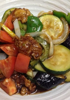 鶏と夏野菜のバルサミコ酢炒め-レシピのメイン写真