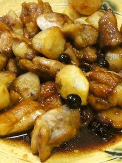 鶏の黒酢炒め with ブルーベリー?!-レシピのメイン写真