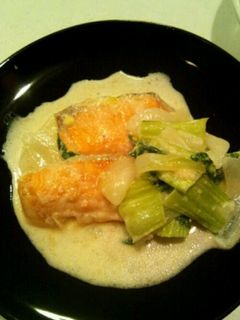 鮭とチンゲン菜のクリーム煮-レシピのメイン写真