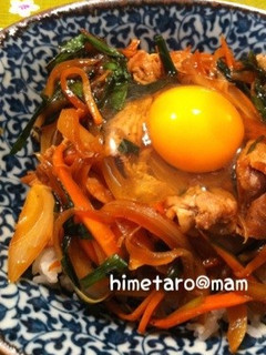 豚こま肉とニラのスタミナ丼-レシピのメイン写真