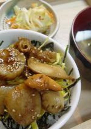 甘辛く煮た！ホタテ丼-レシピのメイン写真