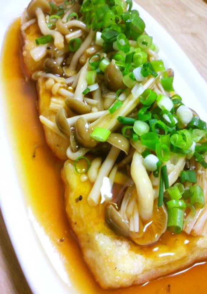 簡単！揚げ出し豆腐きのこあんかけのせ☆-レシピのメイン写真