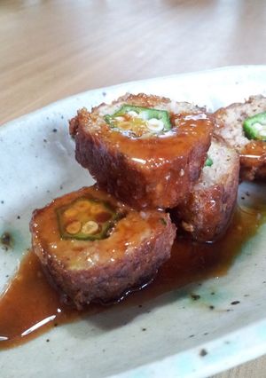 オクラで簡単♪お星さまの棒肉-レシピのメイン写真