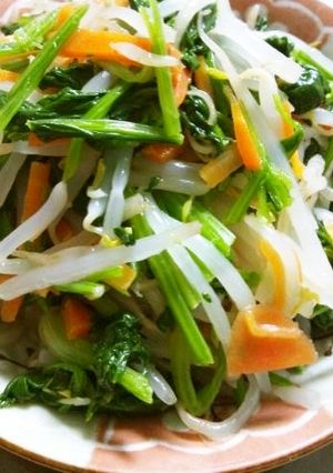給食風♪ほうれん草ともやしの塩ナムル-レシピのメイン写真