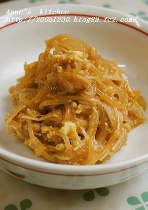 しらたき・えのき・玉葱のすき焼き風卵とじ-レシピのメイン写真