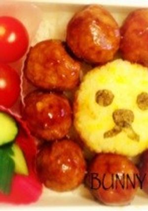 ミートボールでポンデライオン(キャラ弁)-レシピのメイン写真