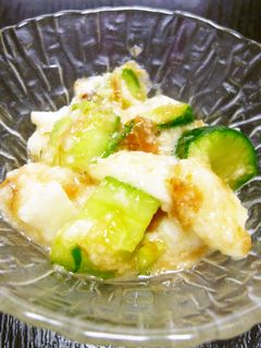 夏に!きゅうりと山芋の梅肉おかか和え-レシピのメイン写真