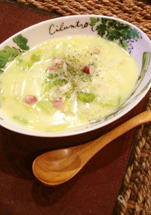 春キャベツとそら豆の♡ホワイトシチュー-レシピのメイン写真