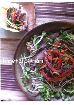 簡単☆豚肉のゴマ味噌野菜マキマキ-レシピのメイン写真