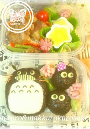 トトロ&まっくろくろすけ★キャラ弁-レシピのメイン写真