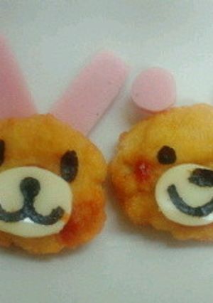 簡単キャラ弁☆ナゲットでくま＆うさ♪-レシピのメイン写真
