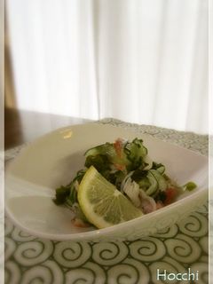 カニカマきゅうりワカメの蜂蜜レモン和え♥-レシピのメイン写真