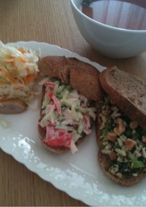 カフェ風オープンサンド-レシピのメイン写真