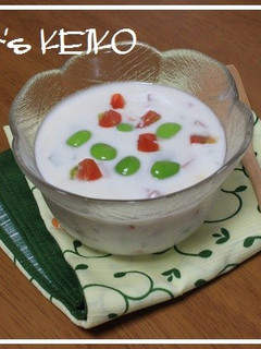 【農家のレシピ】枝豆とミニトマトのライタ-レシピのメイン写真
