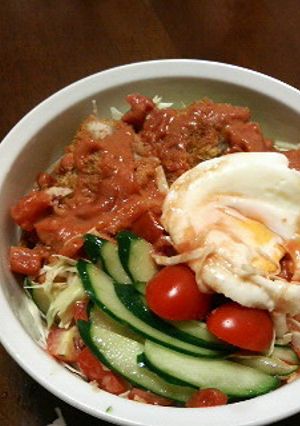 マグロの変わりロコモコ丼風-レシピのメイン写真