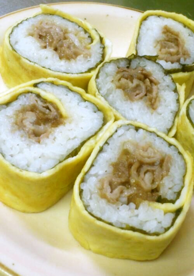 卵と焼き肉のご飯巻き 簡単ﾚｼﾋﾟ-レシピのメイン写真