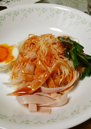 キムチの素de簡単ビビンそうめん！-レシピのメイン写真