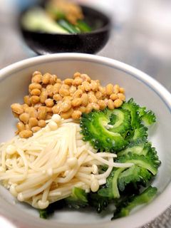 ゴーヤ・塩麹エノキ・納豆和え-レシピのメイン写真