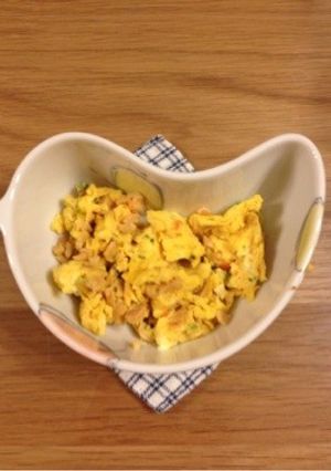 離乳食中〜後期☆レンジで納豆オムレツ-レシピのメイン写真