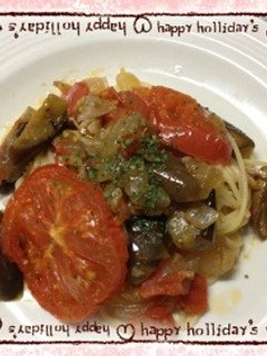 ナスとトマトのパスタ-レシピのメイン写真