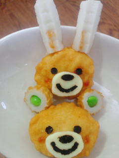 キャラ弁☆くま&うさ*耳ちくわver*-レシピのメイン写真