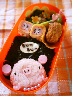 ブタに真珠弁・キャラ弁-レシピのメイン写真