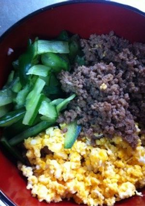 一人分三色弁当-レシピのメイン写真