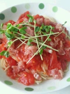 トマト缶で早ウマ冷製パスタ-レシピのメイン写真
