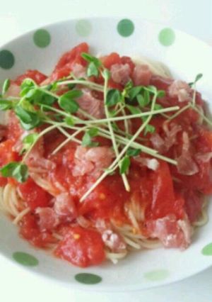 トマト缶で早ウマ冷製パスタ-レシピのメイン写真