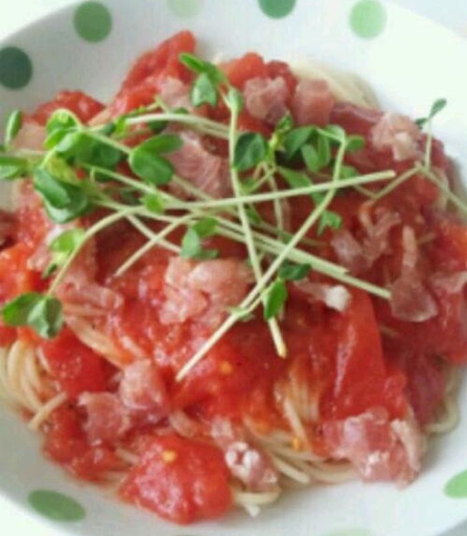 トマト缶で早ウマ冷製パスタ-レシピのメイン写真