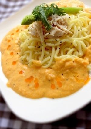 塩麹鶏とにんじんクリーム仕立ての冷し中華-レシピのメイン写真