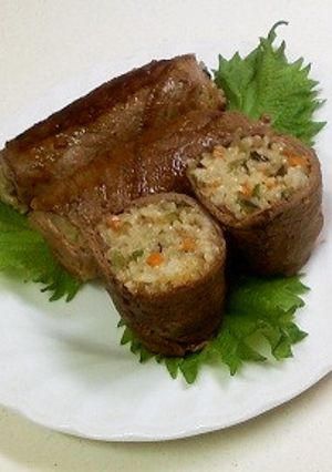 具沢山な肉巻きおにぎり-レシピのメイン写真
