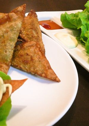 パリッとねぎ餃子❤サンチュでくるっと！-レシピのメイン写真