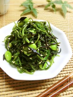 おかひじき・ひじきの塩昆布梅胡麻和え-レシピのメイン写真