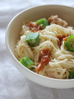 ツナとオクラの梅マヨそうめんサラダ-レシピのメイン写真
