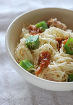 ツナとオクラの梅マヨそうめんサラダ-レシピのメイン写真