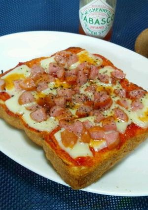 簡単五分!ピザトースト☆朝食にオススメ♪-レシピのメイン写真