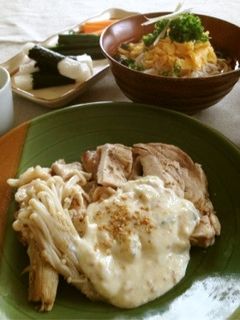 塩麹豆腐だれでいただく蒸し鶏-レシピのメイン写真