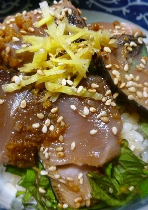 愛ちゃん家・鰹のたたきの手こね風寿司-レシピのメイン写真