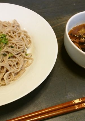 鶏モツのつけ蕎麦-レシピのメイン写真