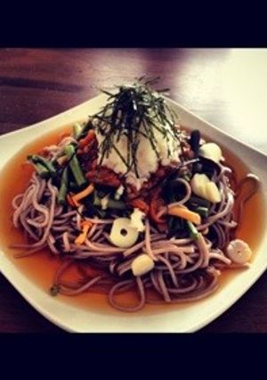 ★冷やし山菜&なめたけ蕎麦★-レシピのメイン写真