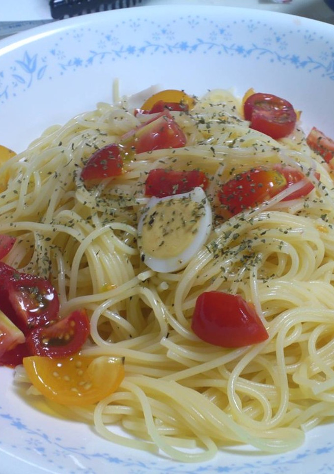 簡単トマトとうずらのピクルスと冷製パスタ-レシピのメイン写真