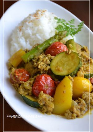 夏野菜のキーマカレー-レシピのメイン写真