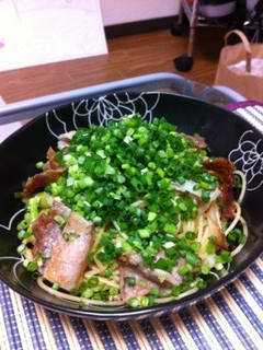 ネギを使った和風パスタ-レシピのメイン写真