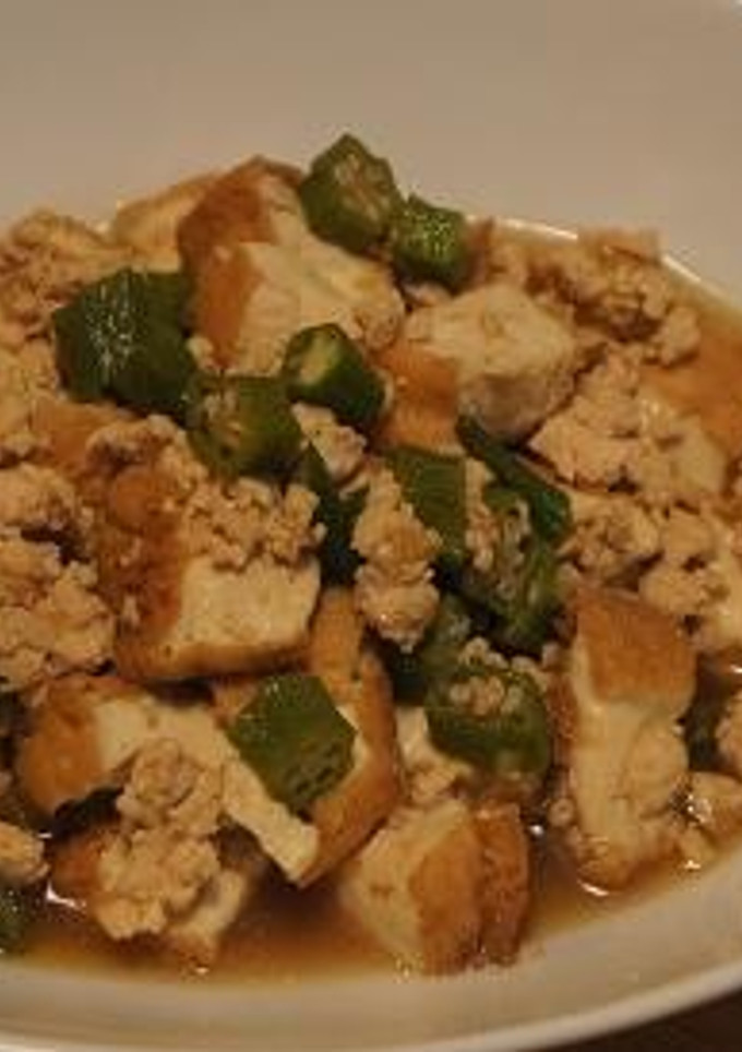 オクラ＆厚揚げ＆鶏挽肉の煮物-レシピのメイン写真