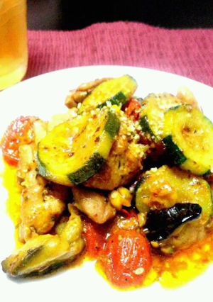夏野菜と鶏肉のカレーソテー☆-レシピのメイン写真