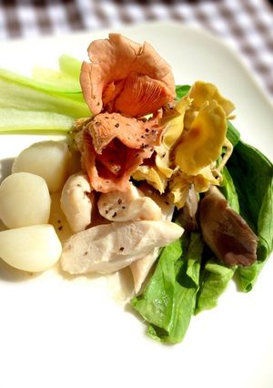 生にんにくと三色ひらたけのヴァプール-レシピのメイン写真
