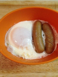 朝食に!レンジでウインナーエッグ-レシピのメイン写真