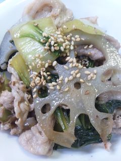 酒つま さっぱりポン酢炒め蓮根と豚肉!-レシピのメイン写真