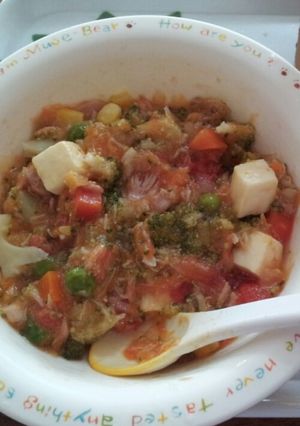 ツナと野菜のトマト煮 離乳食 後期-レシピのメイン写真